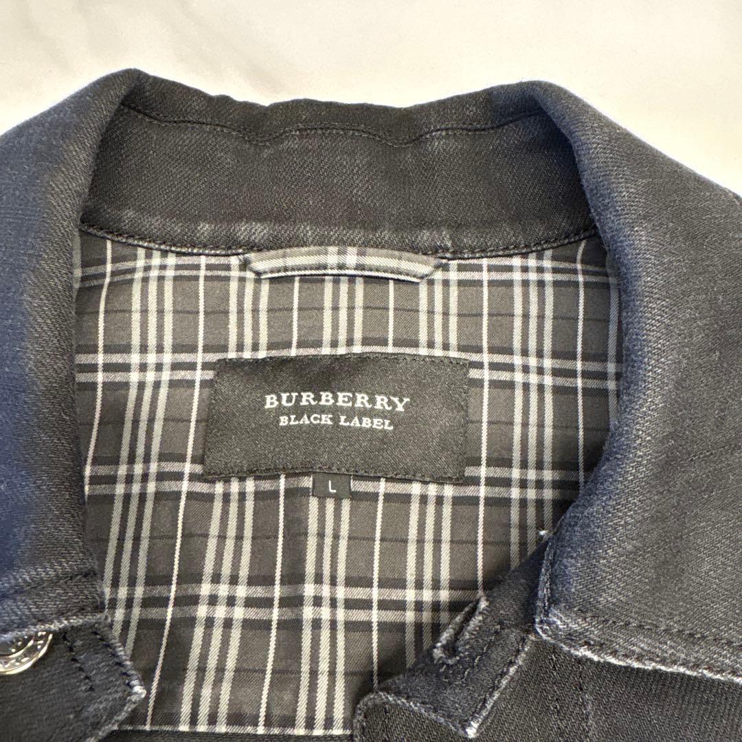 バーバリーブラックレーベル 黒 デニムジャケット Gジャン