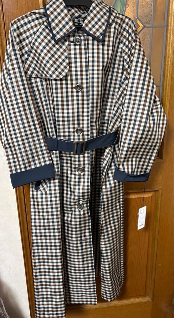 新品アクアスキュータム　レインコート　トレンチコート風LL