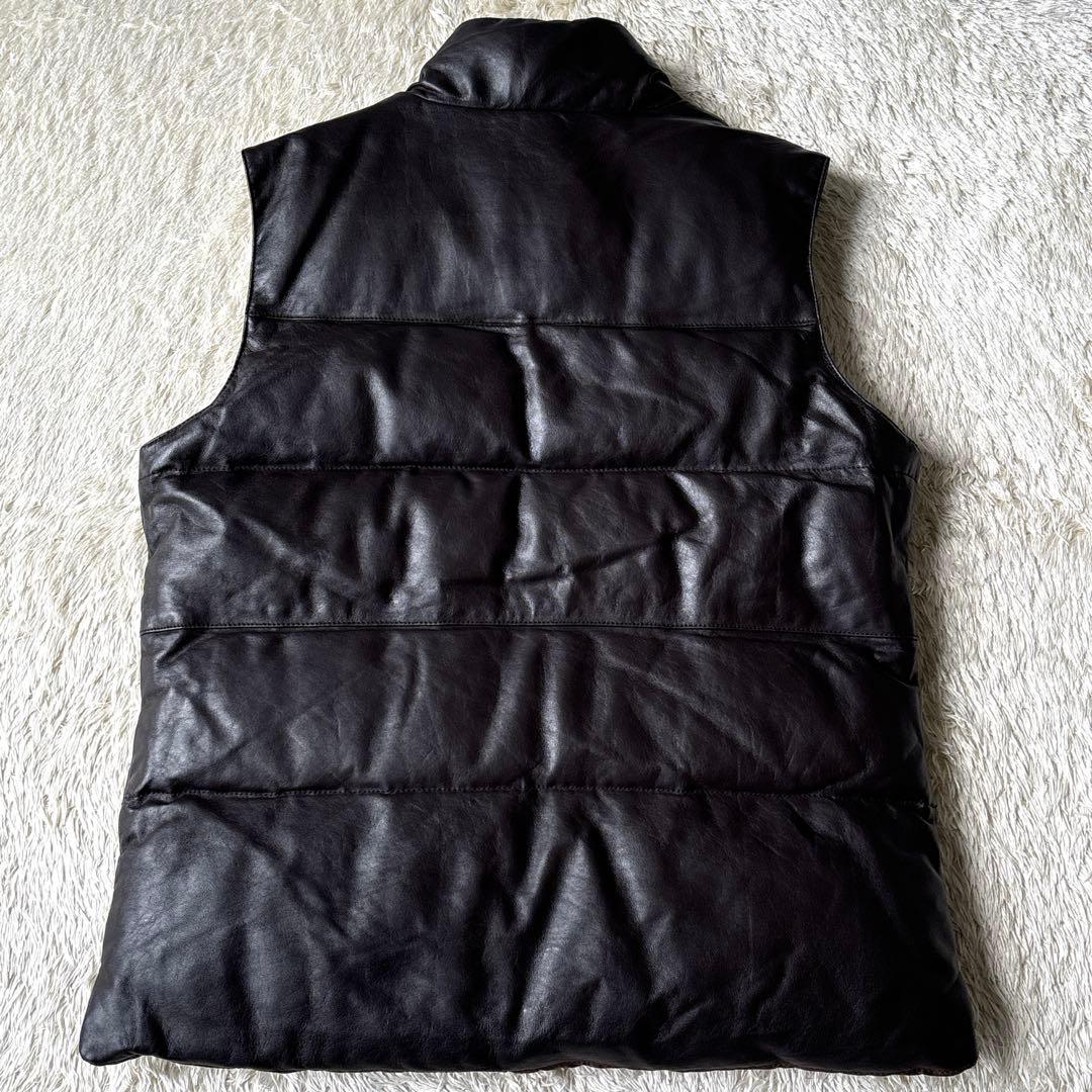 GREEN LABEL RELAXING ダウンベスト 羊革　レザー　希少　L