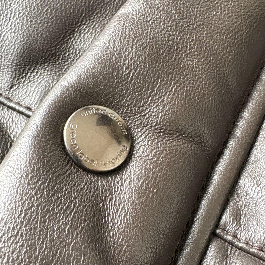 GREEN LABEL RELAXING ダウンベスト 羊革　レザー　希少　L