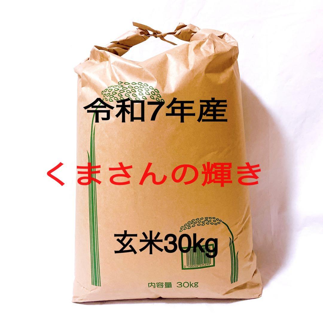 お米　熊本県産　くまさんの輝き　令和7年産　玄米　30キロ　送料込　新米