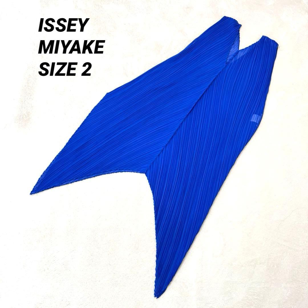 極美品✨ISSEY MIYAKE プリーツ　変形　チュニック　ブルー　Mサイズ