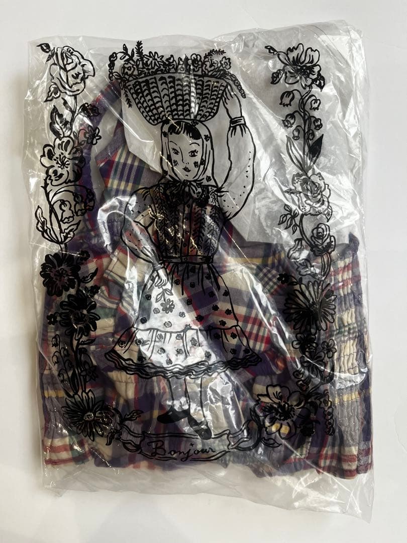 Bonjour ビーチセット 8Y パープルチェック