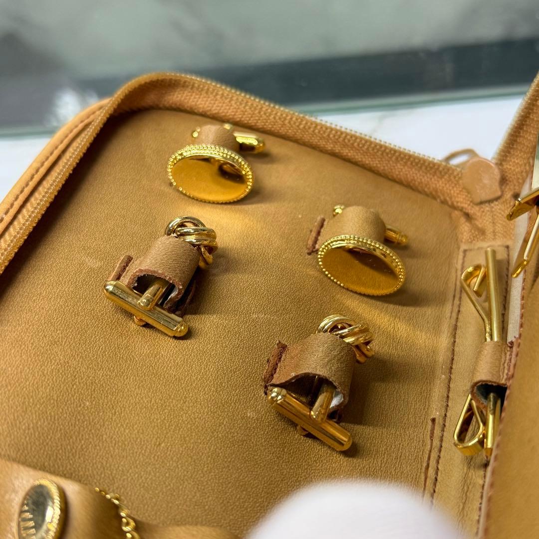 90s クリスチャンディオール ネクタイピン カフス ポーチ レザー 本革