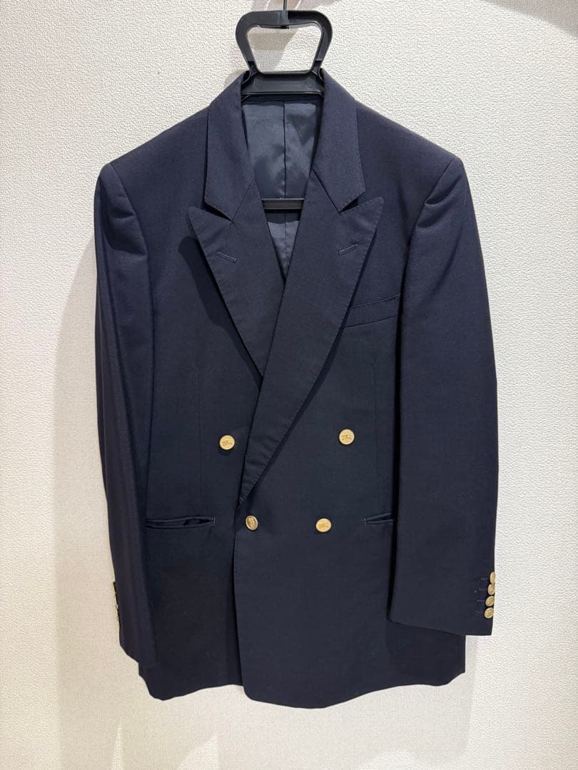 【 大きいサイズ 】 バーバリー　紺ブレ　セットアップ　スーツ　ホースロゴ　XL