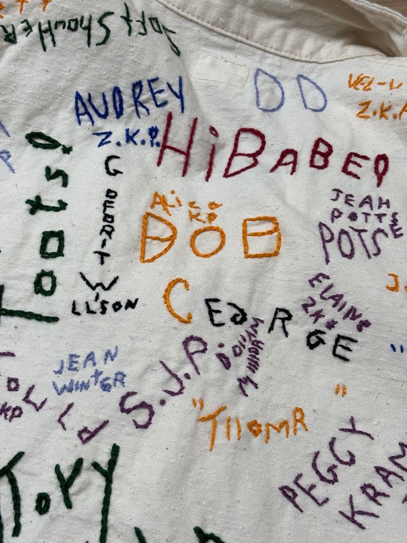 DENIMDUNGAREE カラフルラクガキハンド刺繍錆加工ボタンジャケット