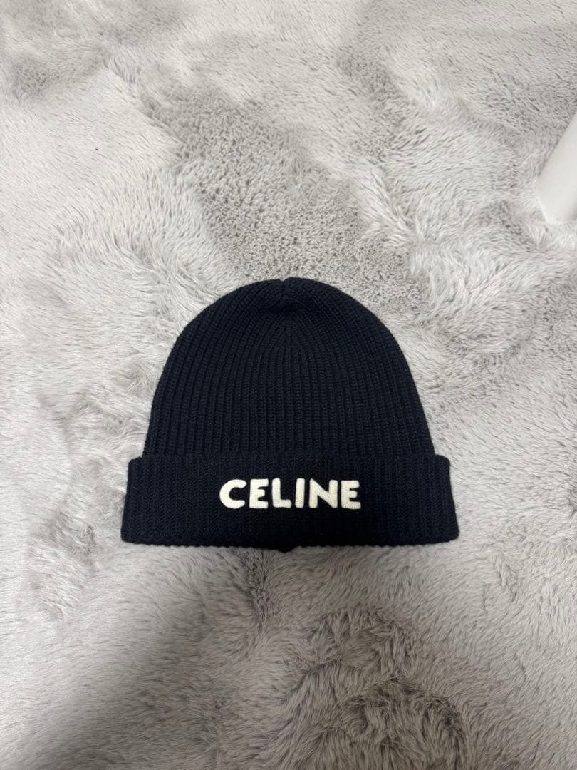 CELINE セリーヌ　ダークブルー ニット帽　キムタク　木村拓哉　正規品