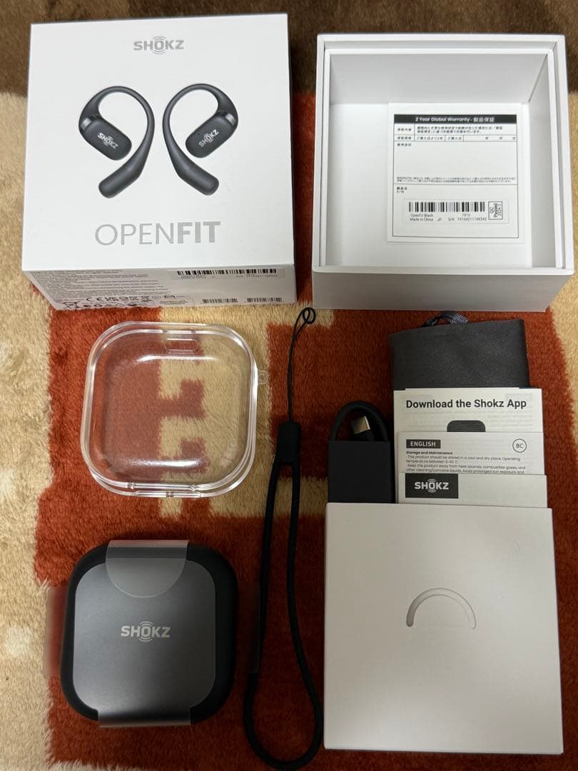 【純正専用ケース付き】SHOKZ OPENFIT ワイヤレスイヤホン