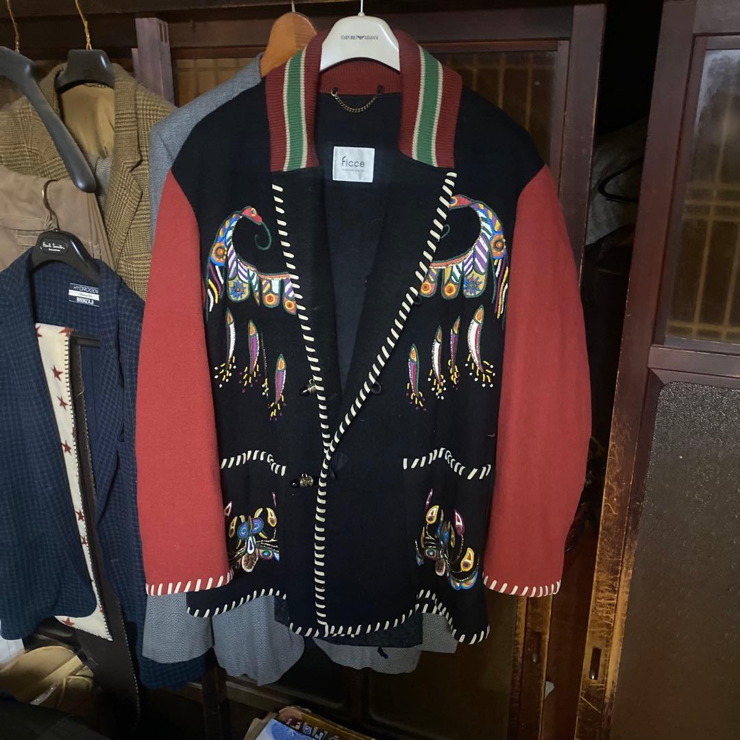 フィッチェ　エンプロイダリーメキシカンジャケット　ブラックブラウン　メンズ