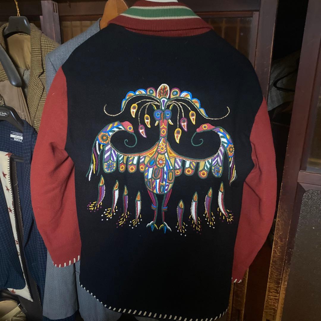 フィッチェ　エンプロイダリーメキシカンジャケット　ブラックブラウン　メンズ