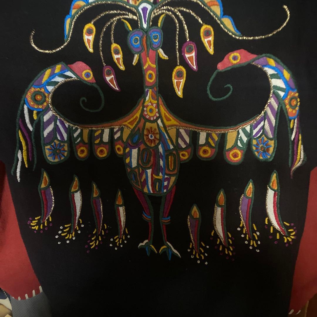 フィッチェ　エンプロイダリーメキシカンジャケット　ブラックブラウン　メンズ