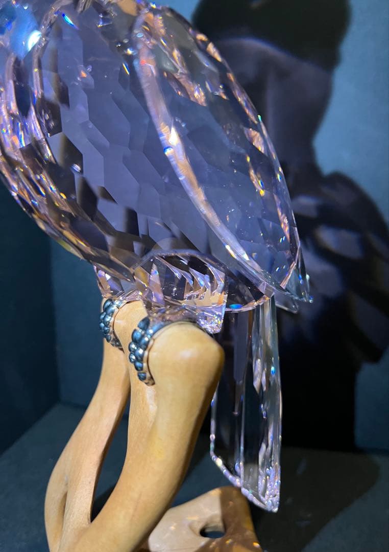 t*m様 スワロフスキー インコ ピンク クリスタル オブジェ