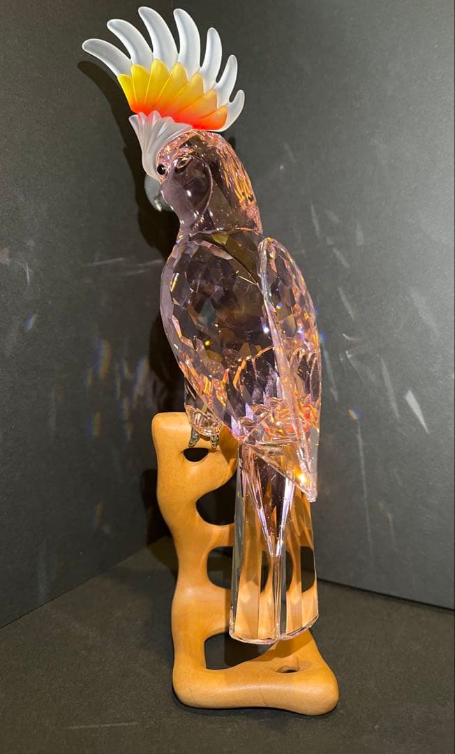 t*m様 スワロフスキー インコ ピンク クリスタル オブジェ