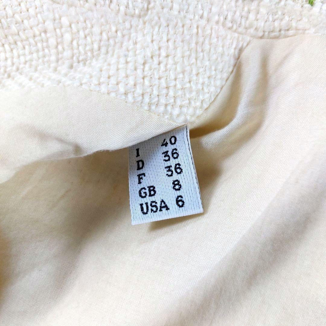 モスキーノ ビーズ 装飾ビジュー デカボタン 短丈 ツイードテーラードジャケット