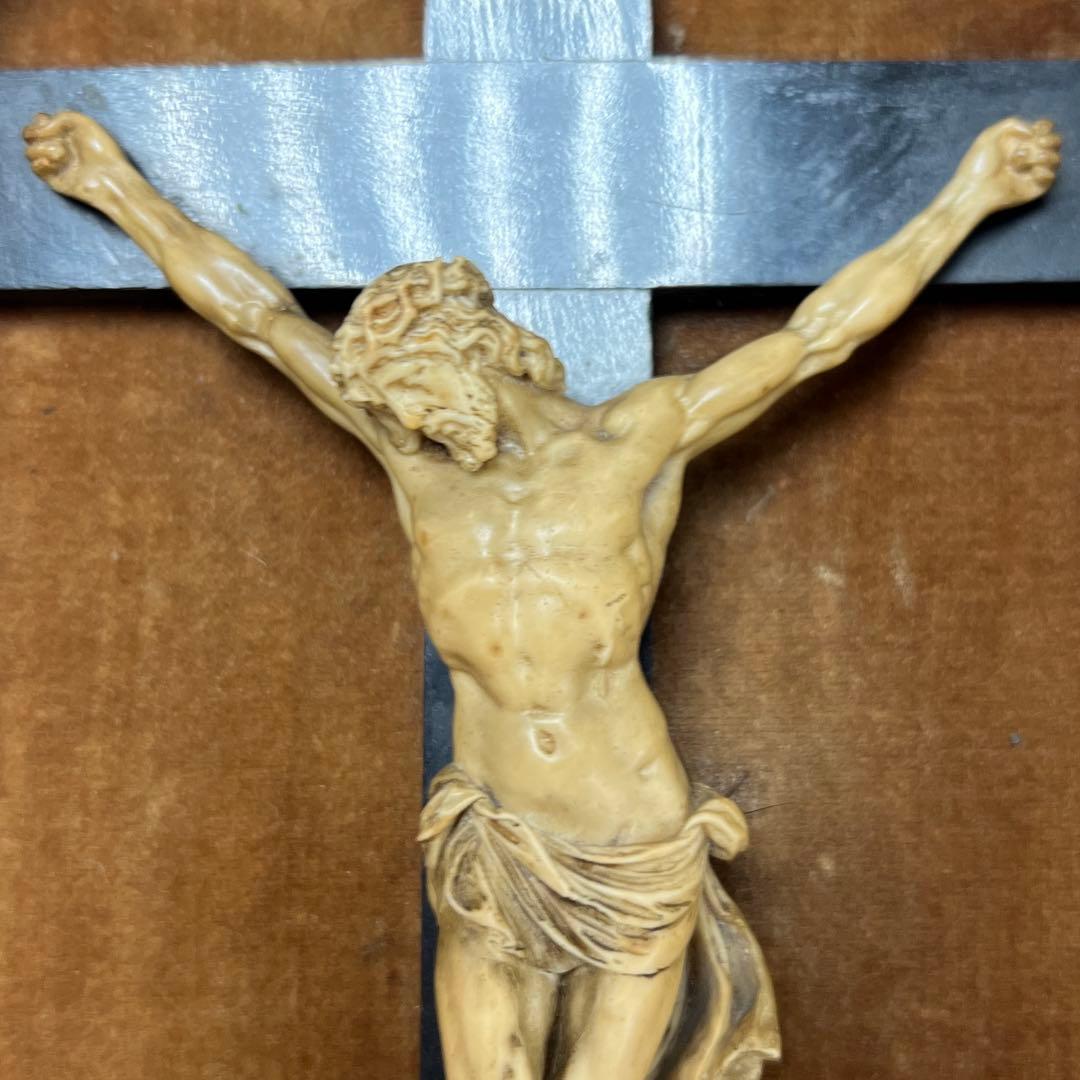 古代　キリスト　逗子入　全体高さ31㎝/647g 東Y7-0717①トトオ