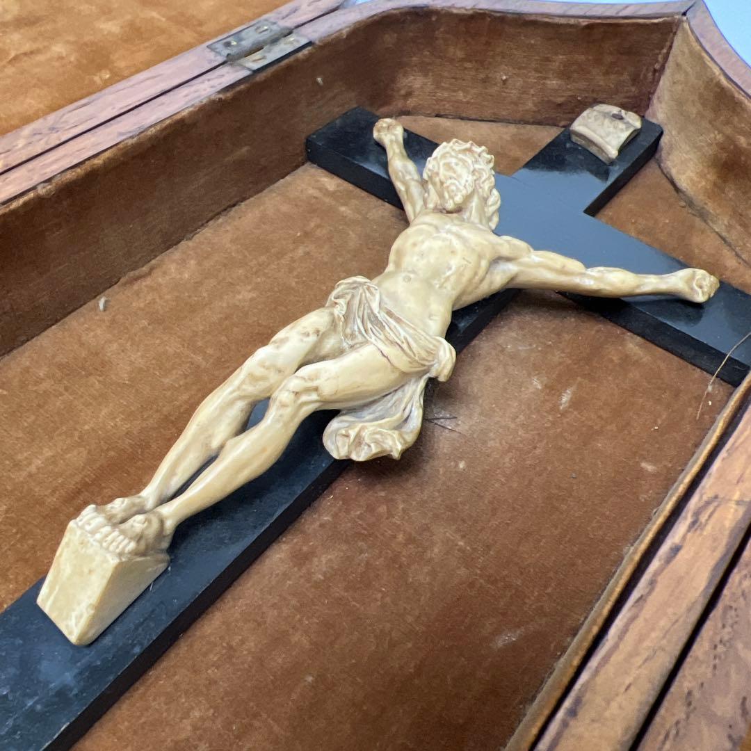 古代　キリスト　逗子入　全体高さ31㎝/647g 東Y7-0717①トトオ