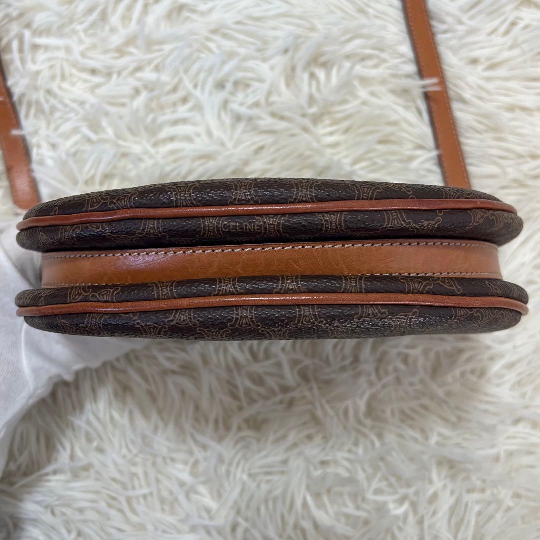 【極美品】セリーヌ ショルダーバッグ マカダム柄 フラップ PVC ブラウン