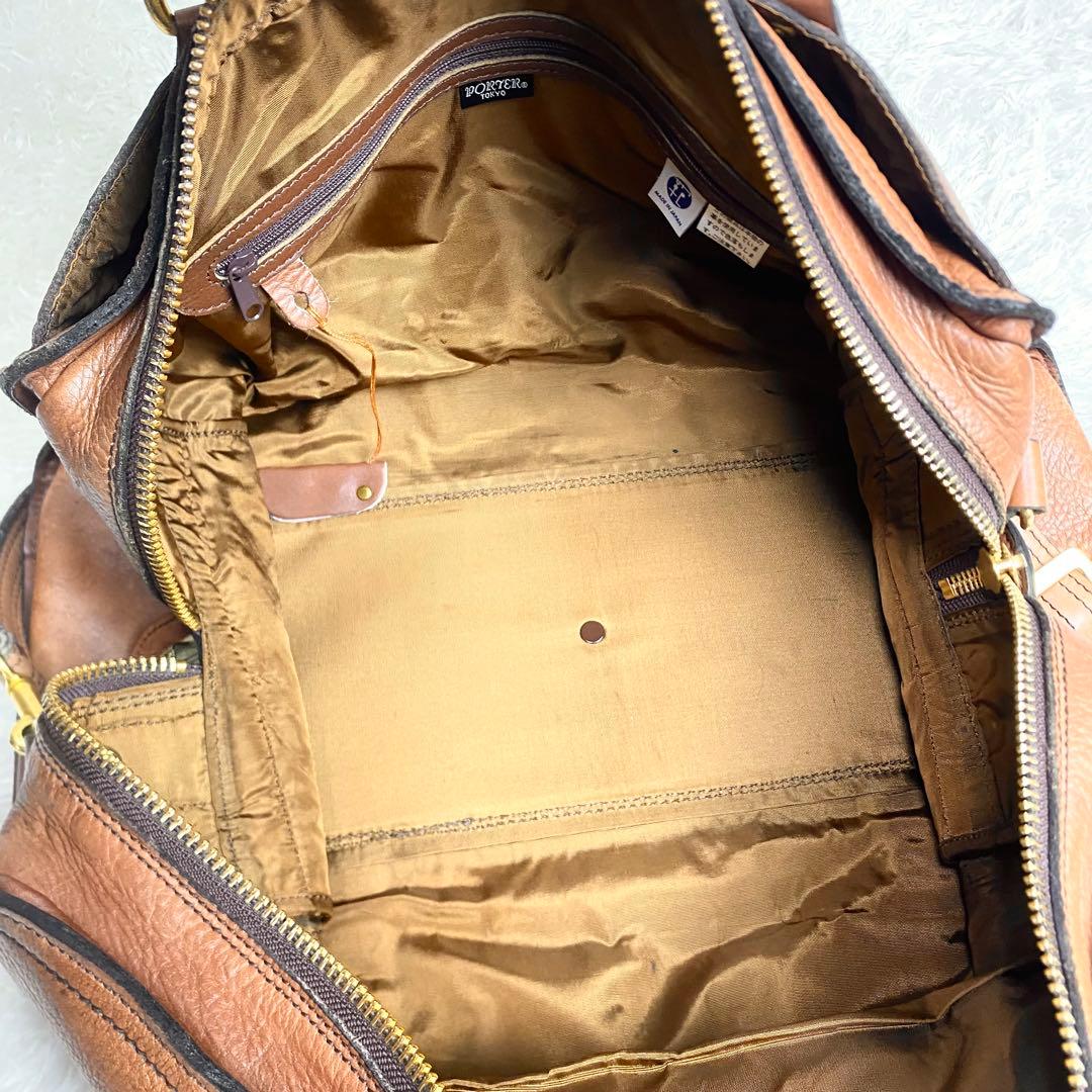 希少　PORTER バロン　2WAYボストンバッグオールレザー　ブラウン