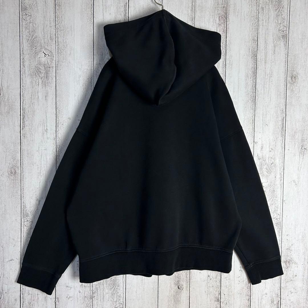 5675【美品・即完売】エスマックスマーラ☆正面ビッグロゴ入りパーカー 人気黒