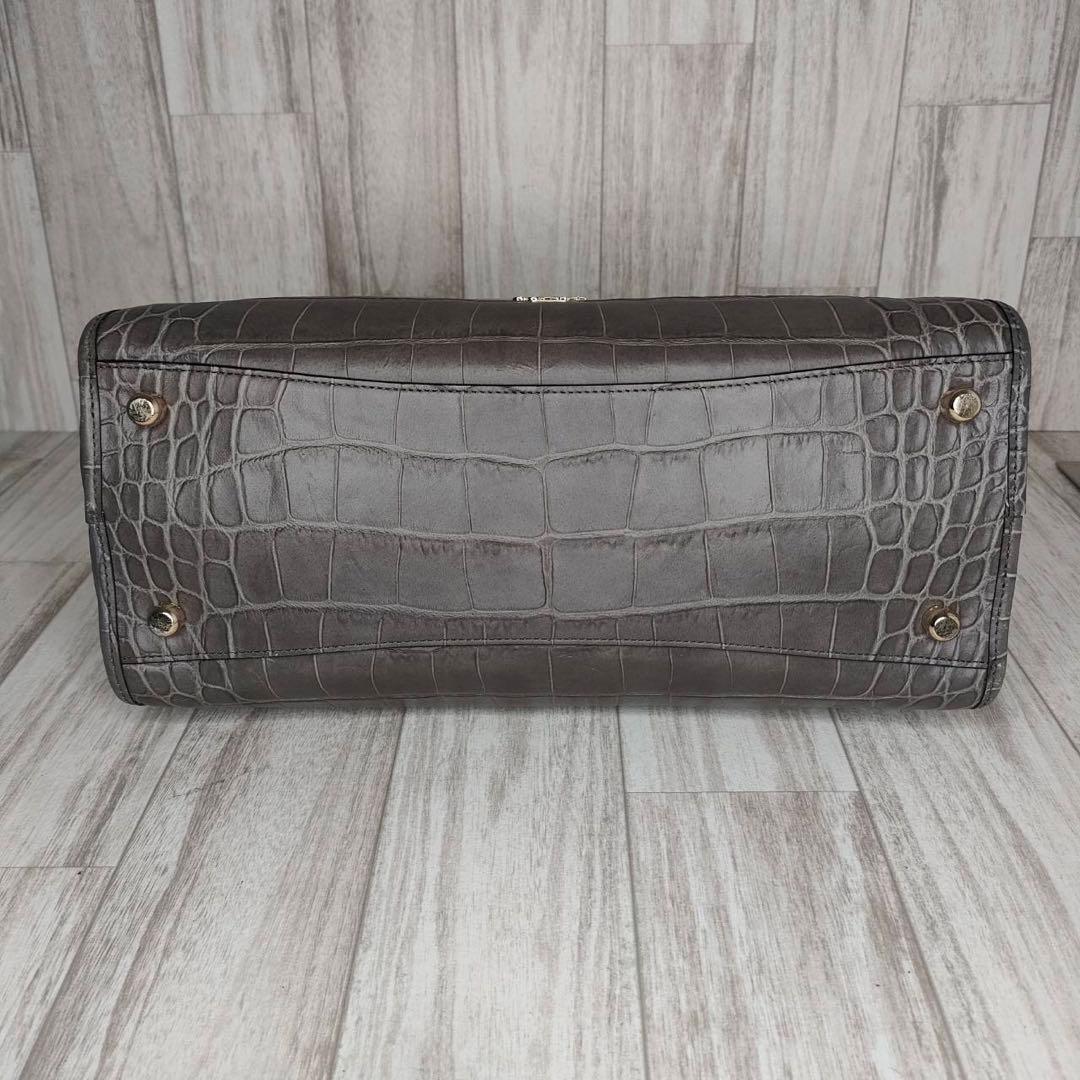 55 COACH コーチ　クロコ型押し　2WAY ハンドバッグ　ショルダーバッグ