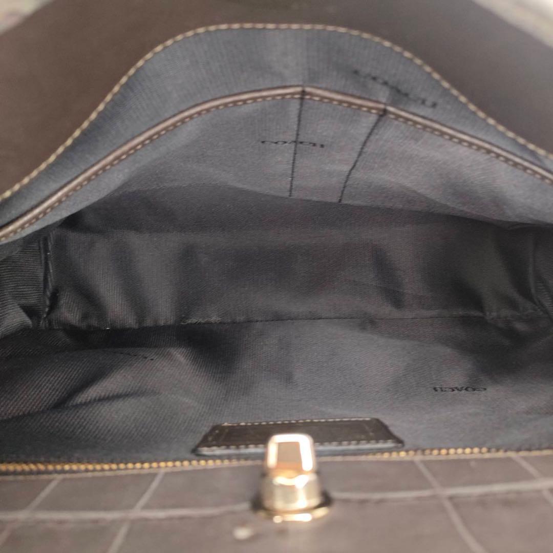 55 COACH コーチ　クロコ型押し　2WAY ハンドバッグ　ショルダーバッグ