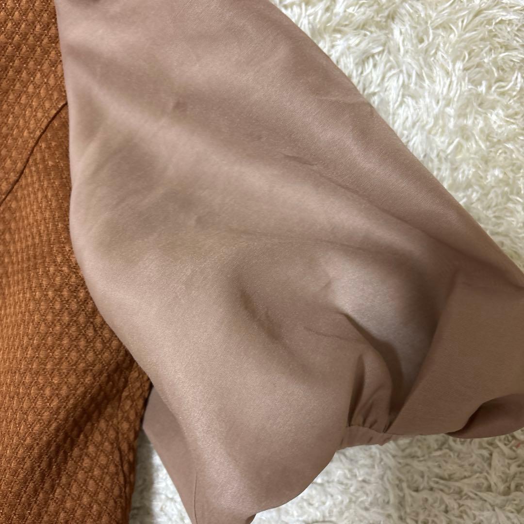 AIMER ジャカード×オーガンジーボリュームスリーブタイト　パーティードレス