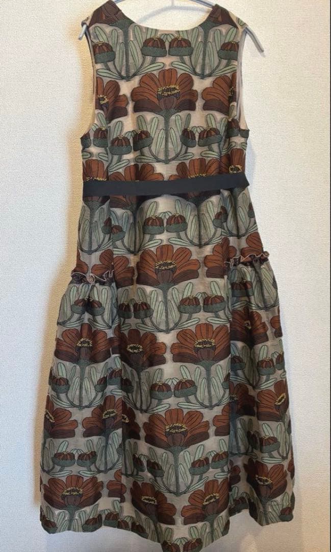 プープレ　チョコレートコスモスジャガードワンピース　peu pres