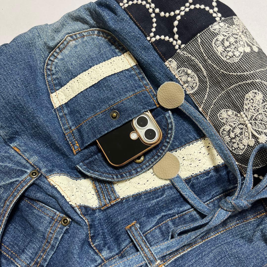 ミナペルホネン Poco bag 《タンバリン&フォレストwingリメイクデニム