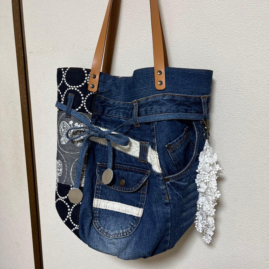 ミナペルホネン Poco bag 《タンバリン&フォレストwingリメイクデニム