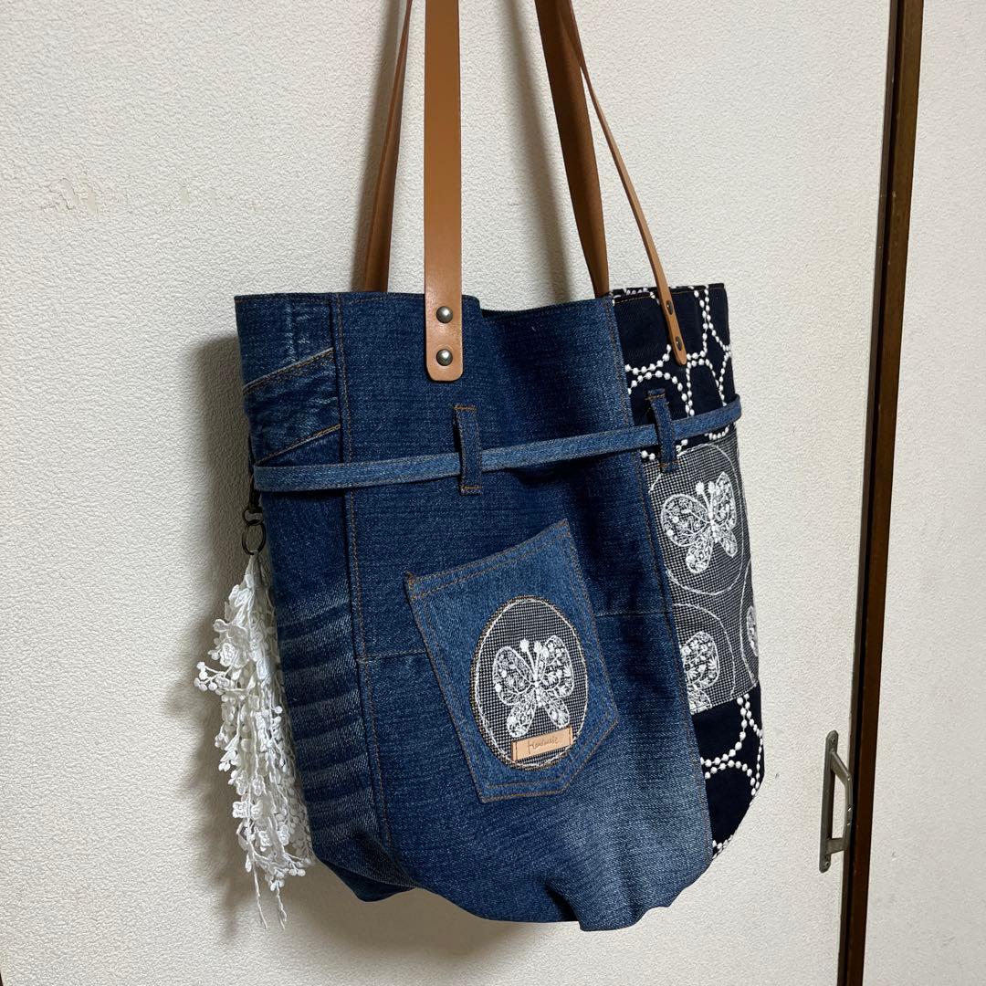 ミナペルホネン Poco bag 《タンバリン&フォレストwingリメイクデニム