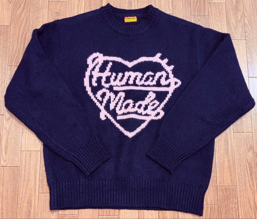 HUMANMADE 26SS HEART KNIT SWEATER 紺M