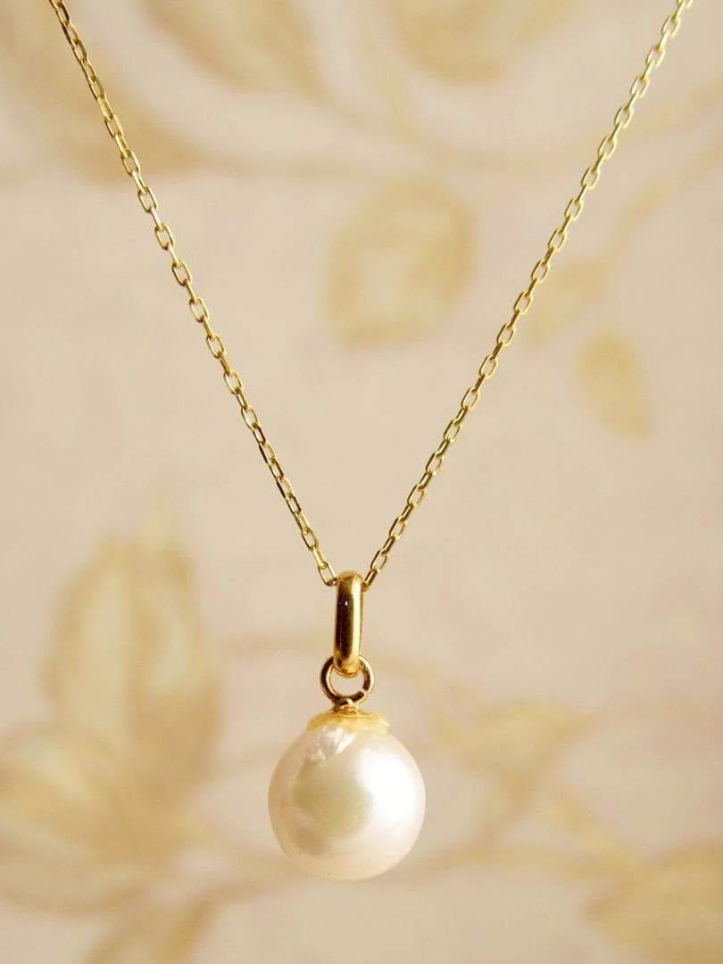 訳あり★パール あこや真珠 K18 18K ネックレス トップ 18金 刻印