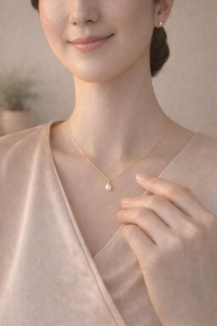 訳あり★パール あこや真珠 K18 18K ネックレス トップ 18金 刻印