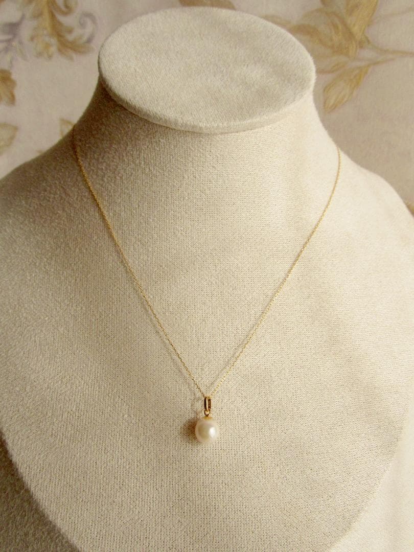 訳あり★パール あこや真珠 K18 18K ネックレス トップ 18金 刻印