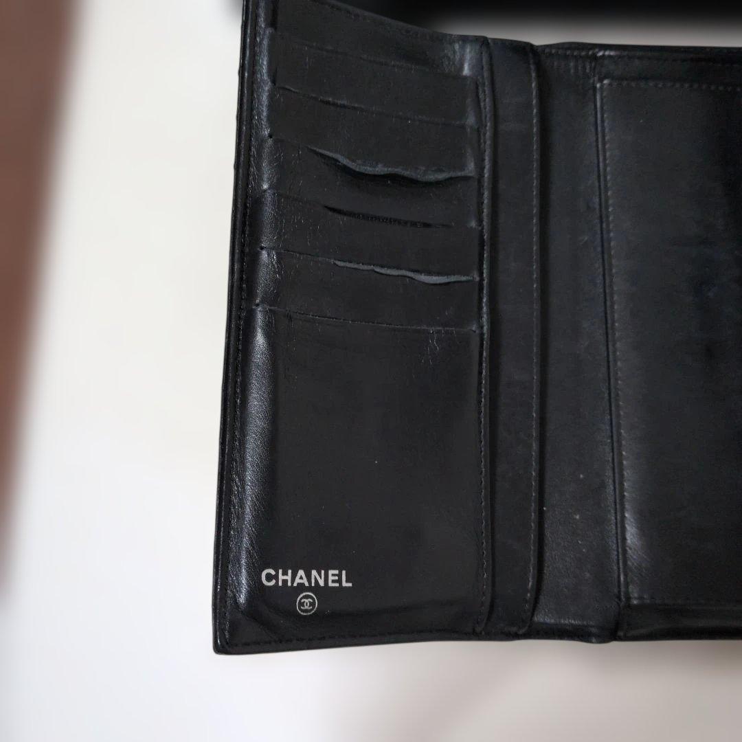 CHANEL ブラック キルティング長財布