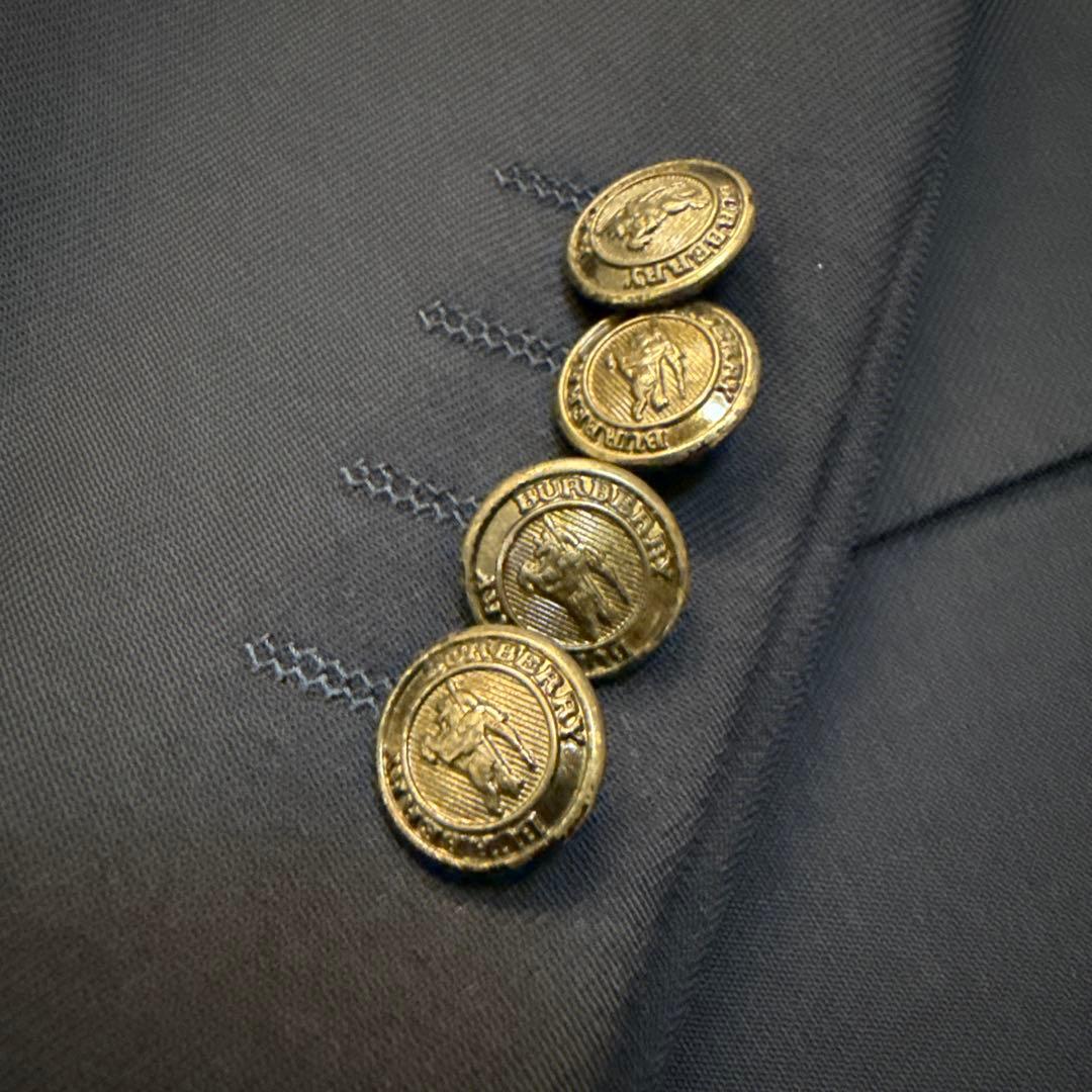 【美品】バーバリーロンドン ブレザー 銀ボタン カシミヤ混 A6