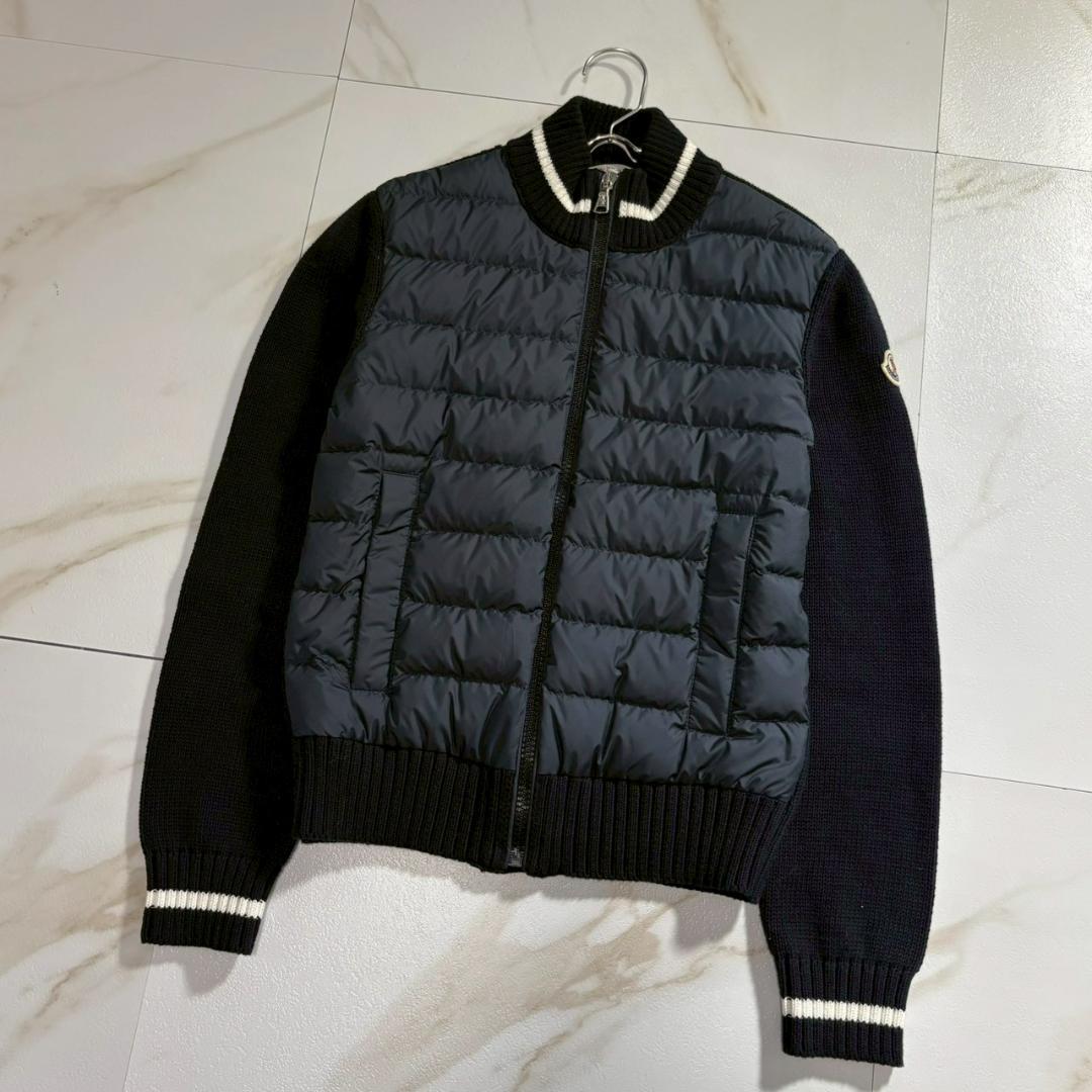 【極美品】モンクレール 25年モデル ダウン カーディガン 切り替え ワッペン