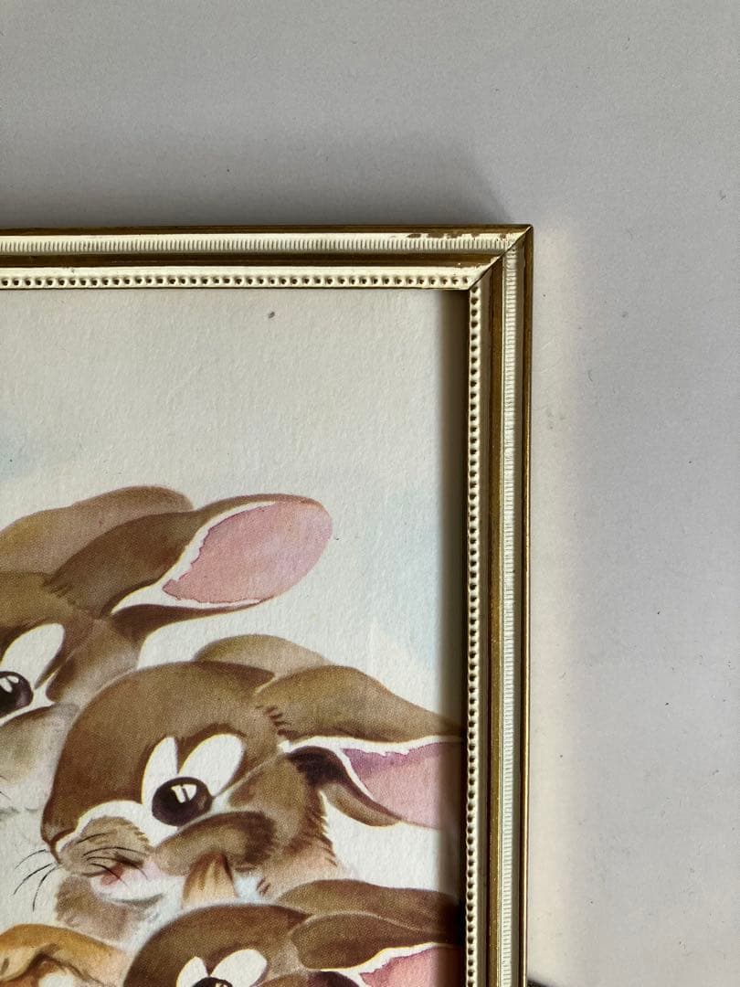 北欧ヴィンテージ　フォトフレーム４点セット　湾曲ガラス　凸ガラス　デンマーク