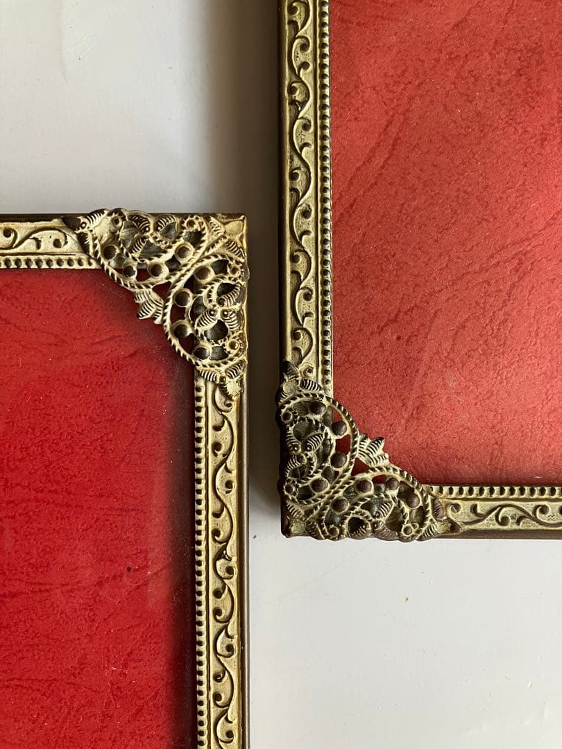 北欧ヴィンテージ　フォトフレーム４点セット　湾曲ガラス　凸ガラス　デンマーク