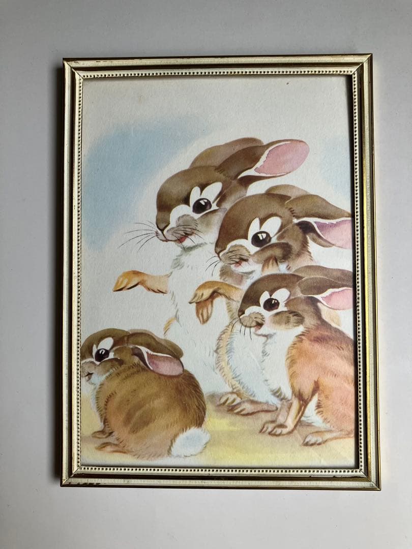 北欧ヴィンテージ　フォトフレーム４点セット　湾曲ガラス　凸ガラス　デンマーク