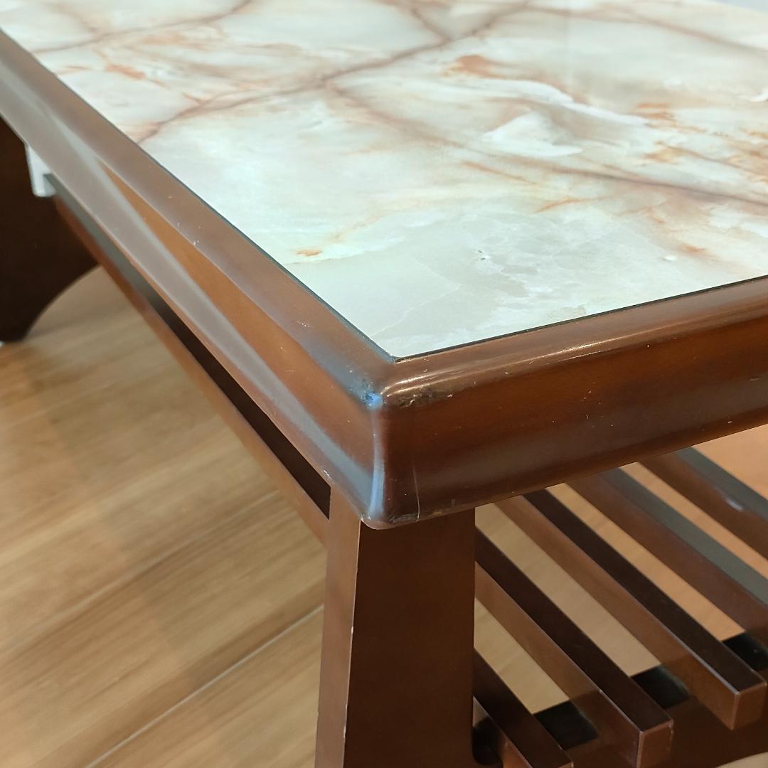 カリモク　センターテーブル　ヴィンテージ　大理石柄　木製