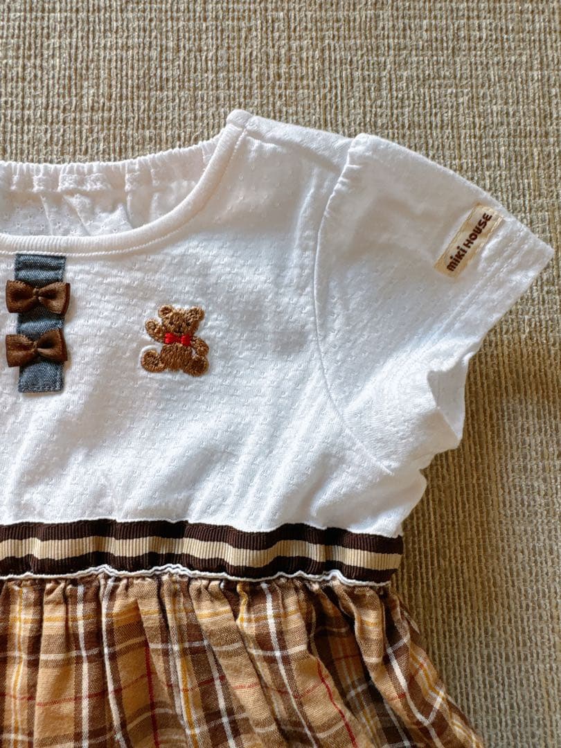 カピさん　ミキハウス テディベア ワンピース　familiarデニムパンツ