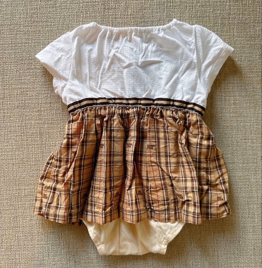 カピさん　ミキハウス テディベア ワンピース　familiarデニムパンツ