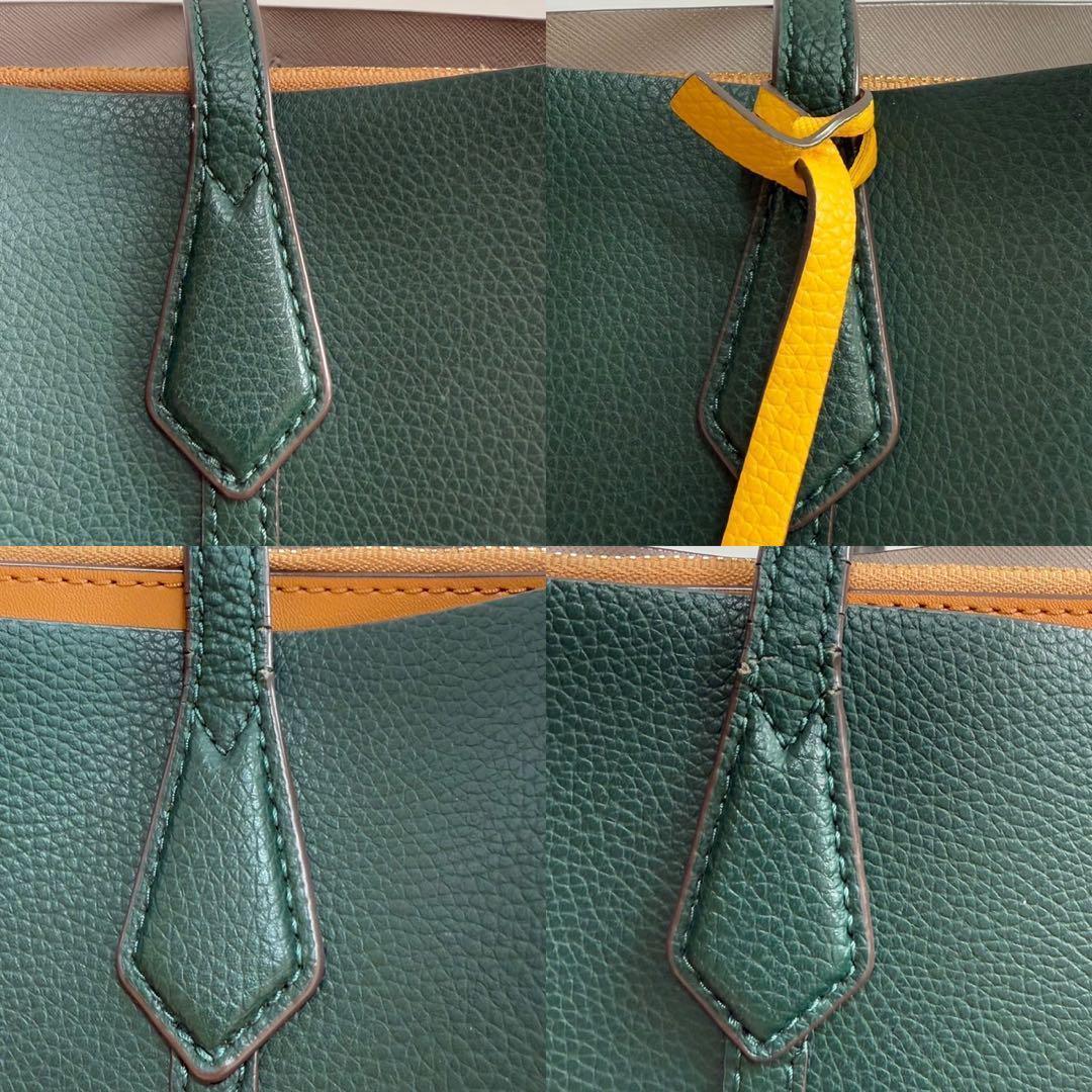 【新品同様】トリーバーチ ペリー トートバッグ レザー 肩掛け A4可 緑