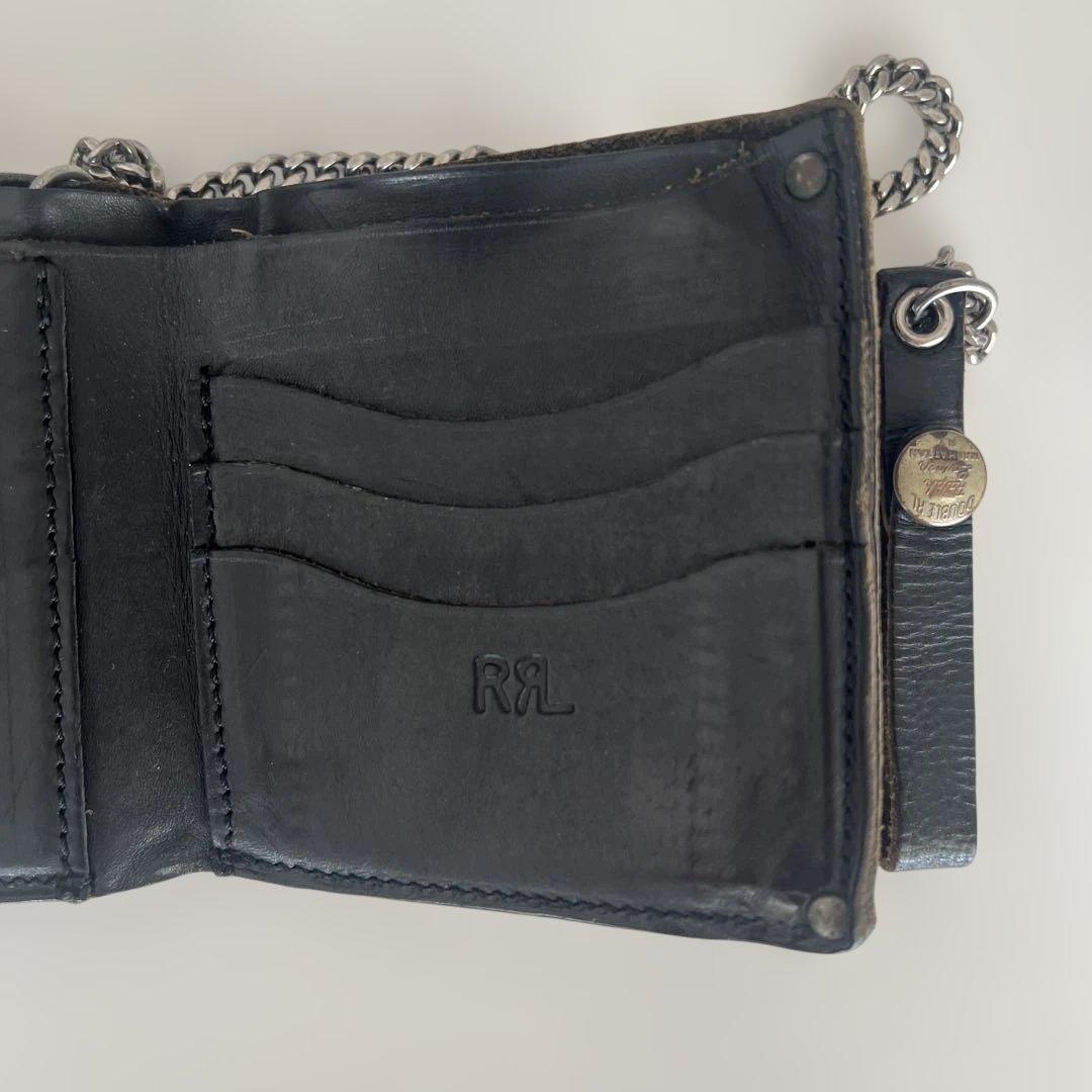 RRL 黒レザー二つ折り財布