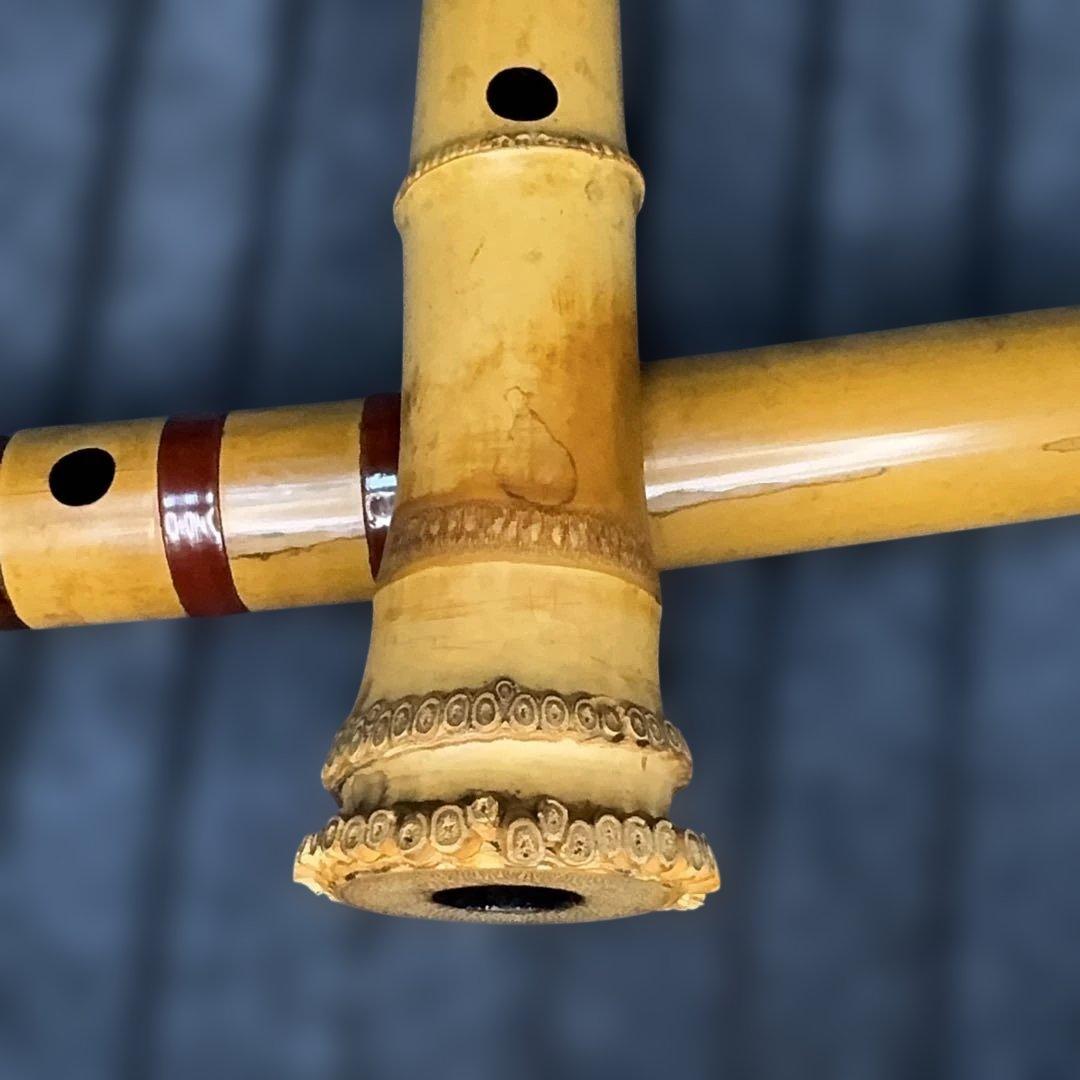 尺八 一尺八寸管 銘有り 三印 本管