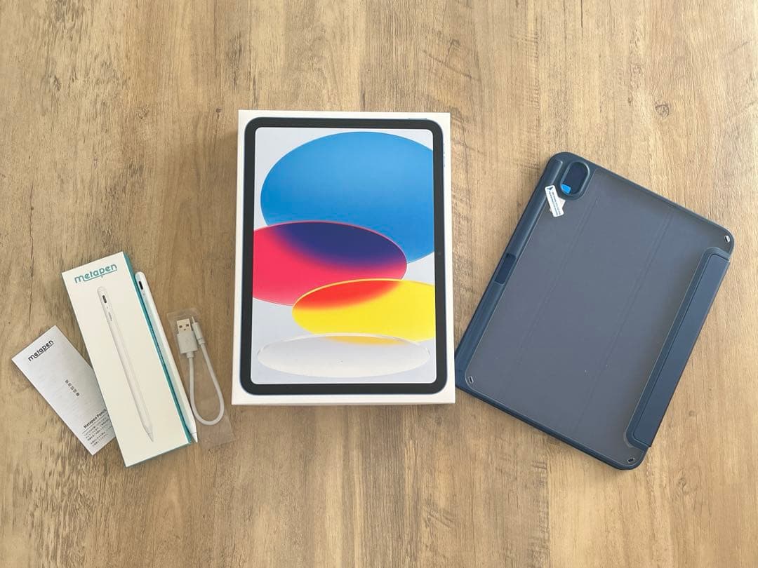 【ipad】 第10世代　新品未使用　ブルー　カバー＆ペンシル付き