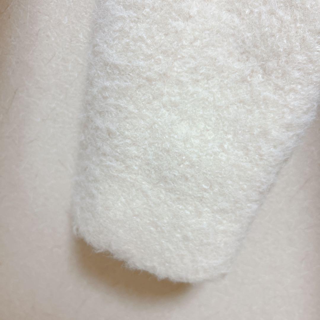 美品　ZARA ザラ　ブークレダブルブレストミディ丈コート　S ホワイト　白