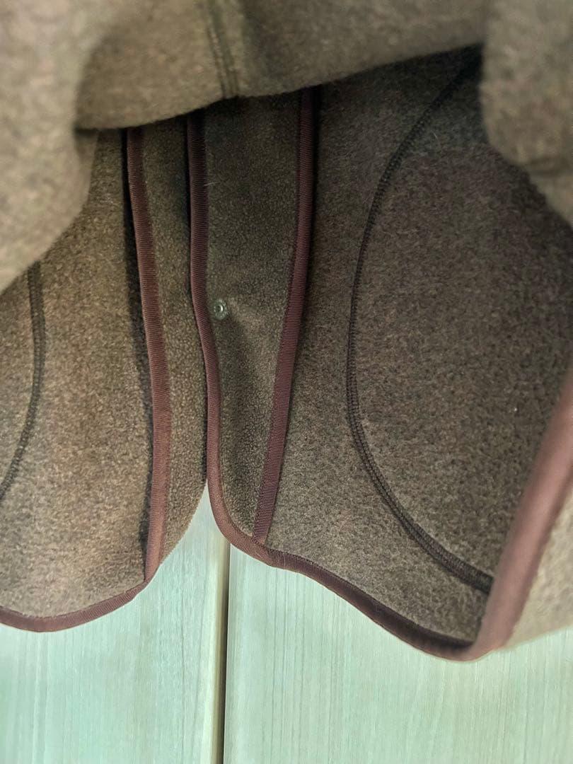 DANTONダントン フリース ノーカラージャケット 焦げ茶ブラウン サイズ42