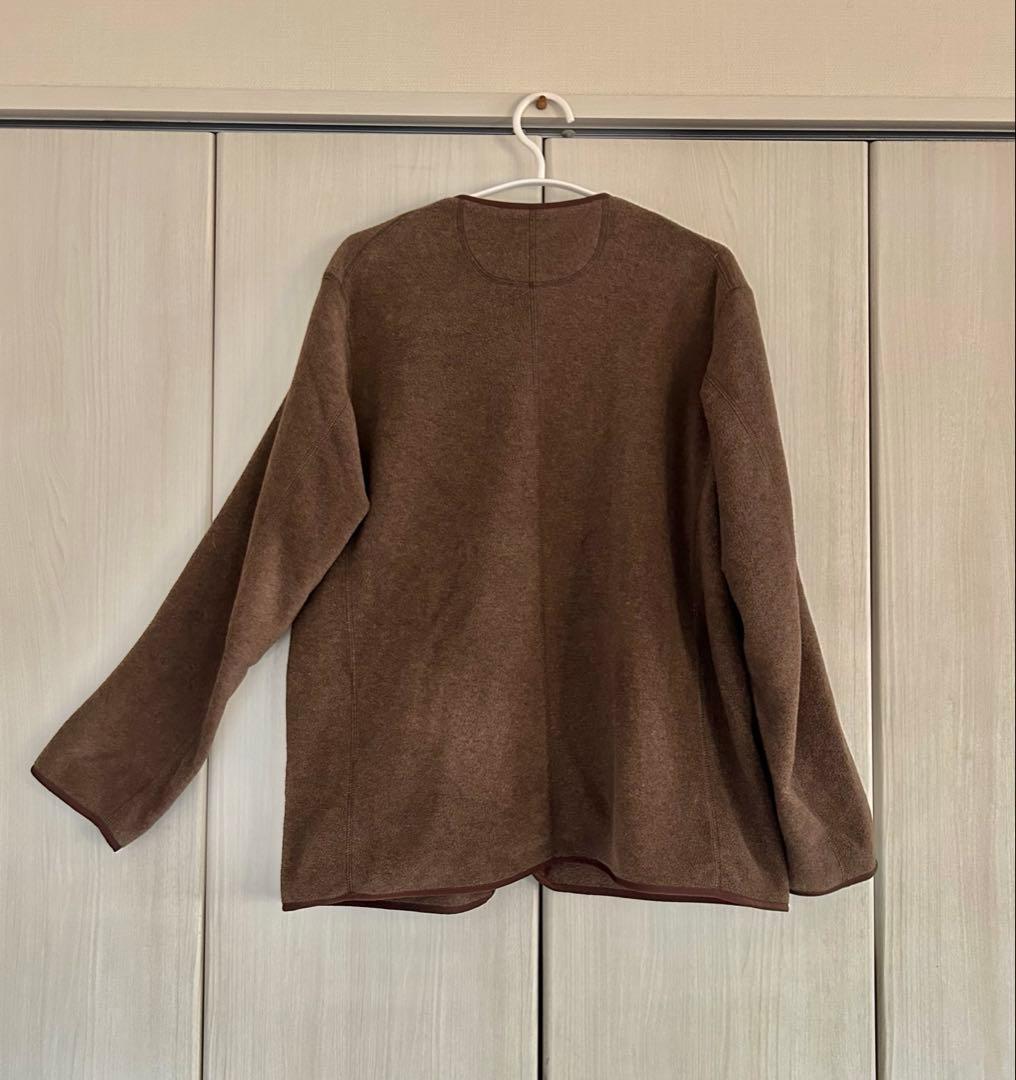 DANTONダントン フリース ノーカラージャケット 焦げ茶ブラウン サイズ42